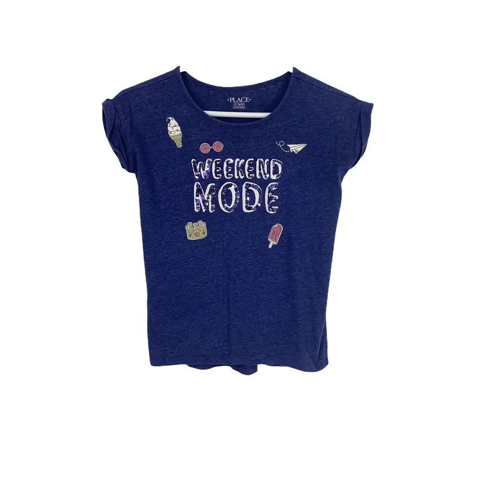 The Children's Place Girl's Weekend Mode Short Sleeve T-Shirt Youth Size Large